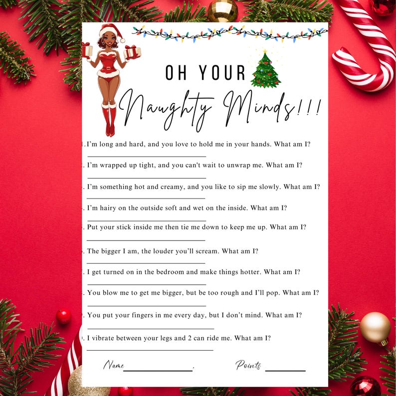 Adult Christmas Party Games | Holiday Party Games | Holiday Bachelorette Party | Christmas Girls Night | Printable Christmas Games | Dirty